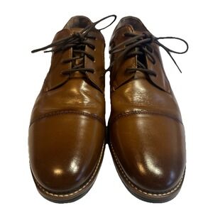 Nunn Bush Comfort Gel Brown With Dress Flex Mens 9M Captoe Oxfords Shoes 81085